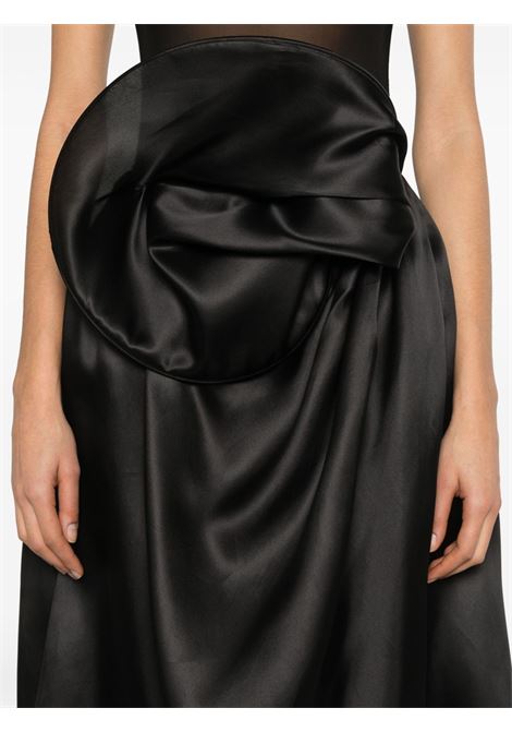 Gonna midi con applicazione a fiori Magda Butrym - donna MAGDA BUTRYM | 297525BLK